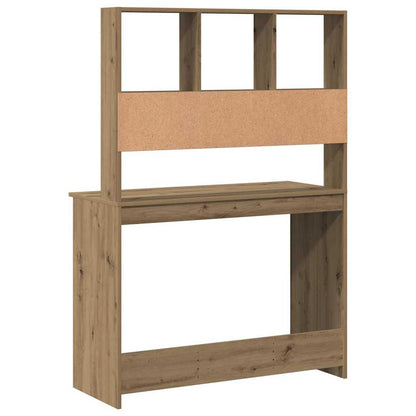 Desk with Shelves Artisan Oak 102x45x148 cm Engineered Wood