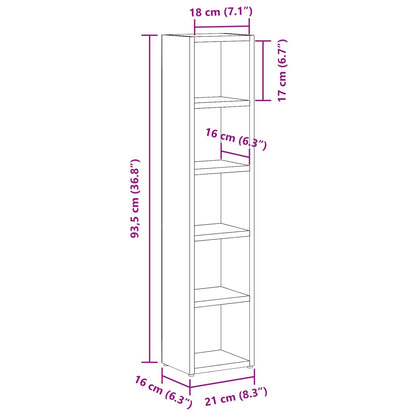 CD Cabinets 2 pcs Old Wood 21x16x93.5 cm Engineered Wood