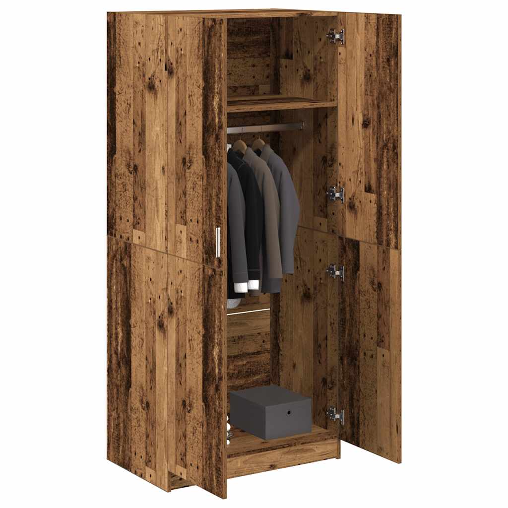 Wardrobe Old Wood 90x52x200 cm Engineered Wood