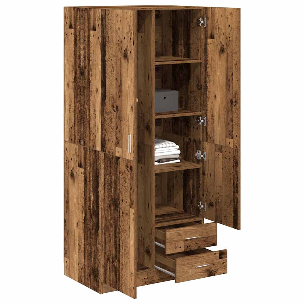 Wardrobe Old Wood 80x52x180 cm Engineered Wood