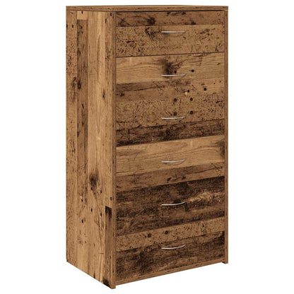 Sideboard with 6 Drawers Old Wood 50x34x96 cm Engineered Wood