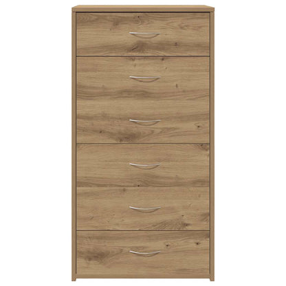 Sideboard with 6 Drawers Artisan Oak 50x34x96 cm Engineered Wood