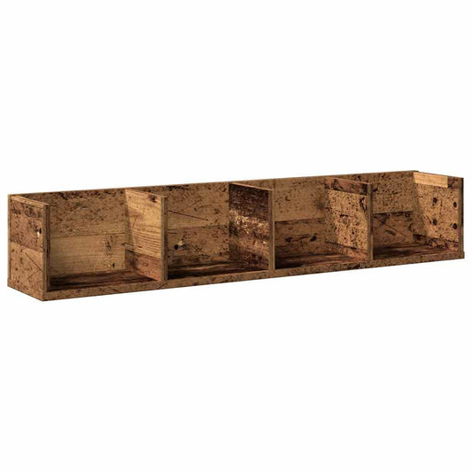CD Wall Shelf Old Wood 100x18x18 cm Engineered Wood