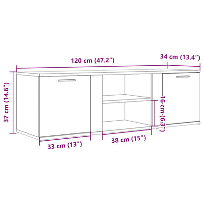 TV Cabinet Artisan Oak 120x34x37 cm Engineered Wood