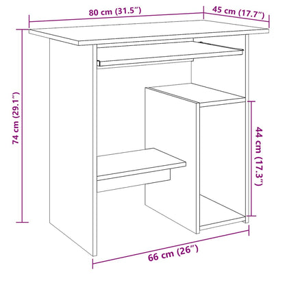 Desk Artisan Oak 80x45x74 cm Engineered Wood