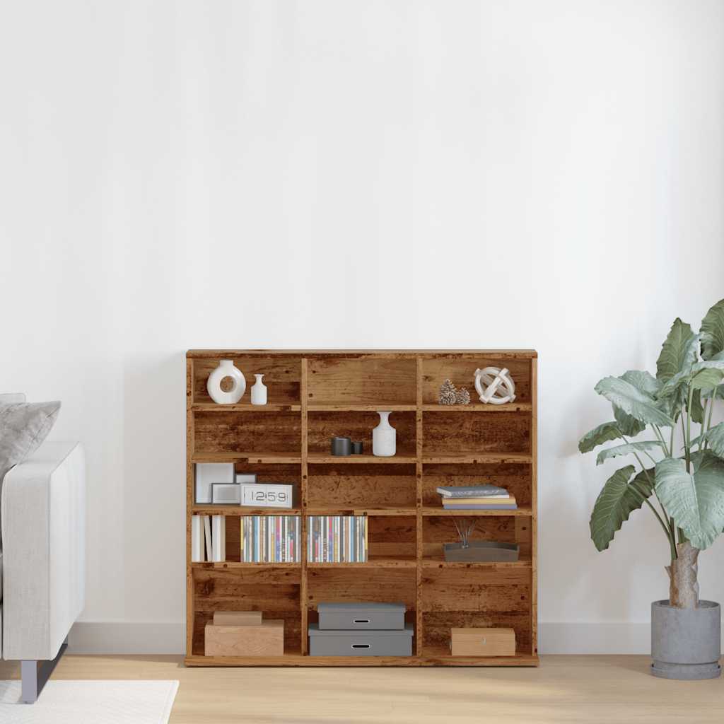 CD Cabinet Old Wood 100x23x89,5 cm Engineered Wood