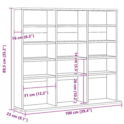CD Cabinet Old Wood 100x23x89,5 cm Engineered Wood