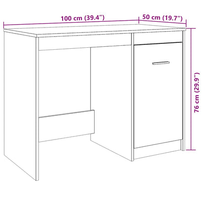 Desk Artisan Oak 100x50x76 cm Engineered Wood