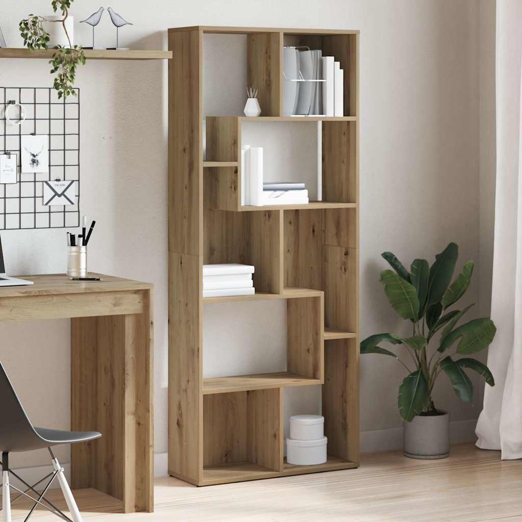 Bookcase Artisan Oak 67x24x161 cm Engineered Wood