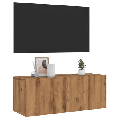 Wall Mounted TV Cabinet Artisan Oak 80x30x30 cm Engineered Wood