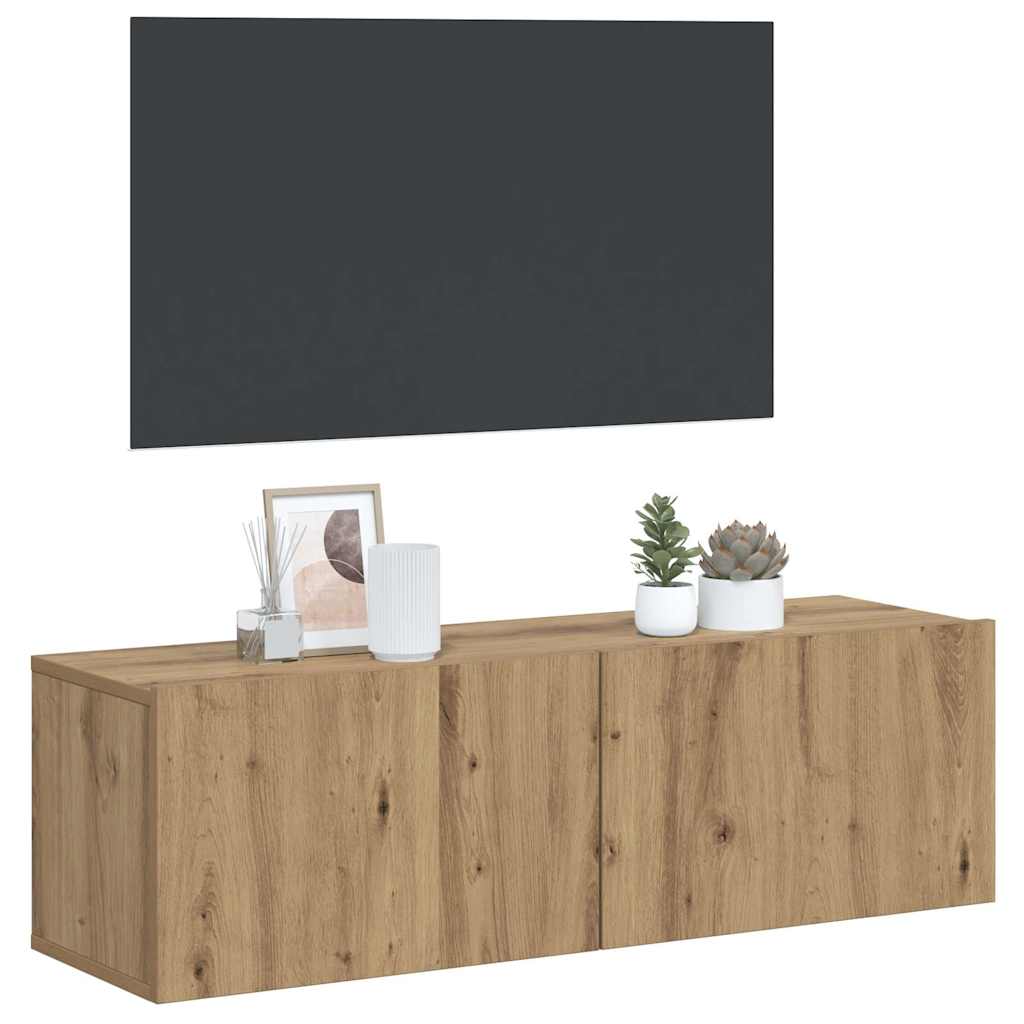 Wall Mounted TV Cabinet Artisan Oak 100x30x30 cm Engineered Wood