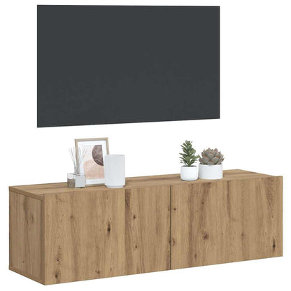 Wall Mounted TV Cabinet Artisan Oak 100x30x30 cm Engineered Wood