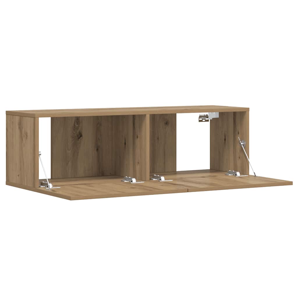 Wall Mounted TV Cabinet Artisan Oak 100x30x30 cm Engineered Wood