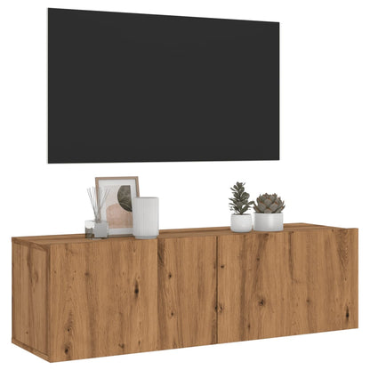 Wall Mounted TV Cabinet Artisan Oak 100x30x30 cm Engineered Wood