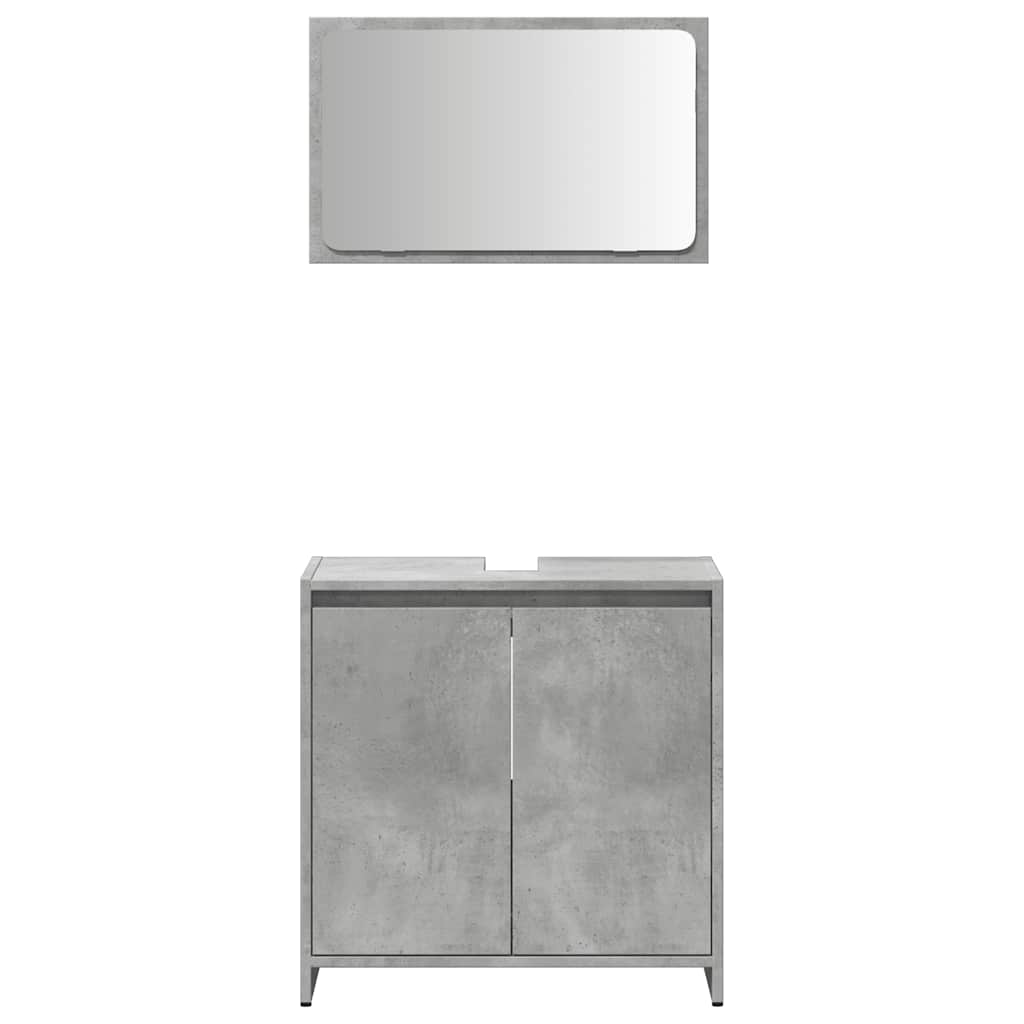 2 Piece Bathroom Furniture Set Concrete Grey Engineered Wood