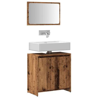 2 Piece Bathroom Furniture Set Old Wood Engineered Wood