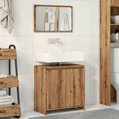 2 Piece Bathroom Furniture Set Artisan Oak Engineered Wood