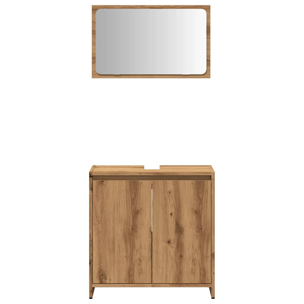 2 Piece Bathroom Furniture Set Artisan Oak Engineered Wood