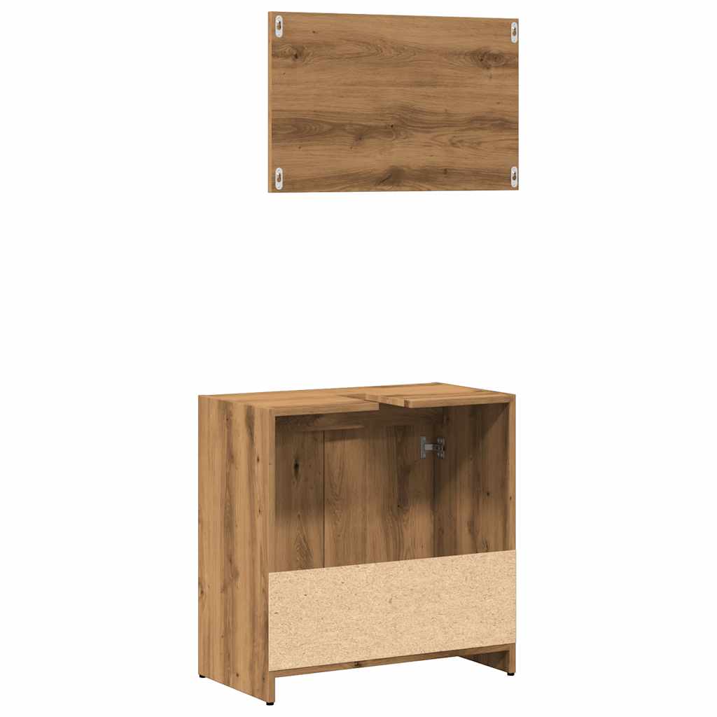 2 Piece Bathroom Furniture Set Artisan Oak Engineered Wood