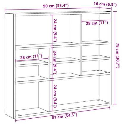 Wall Shelf Artisan Oak 90x16x78 cm Engineered Wood