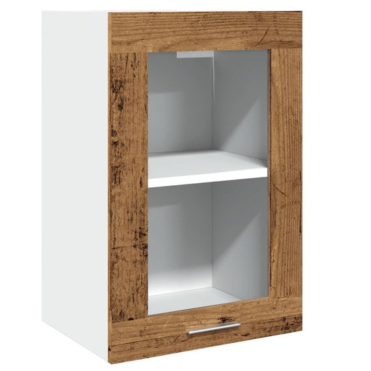 Hanging Glass Cabinet Lyon Old Wood 40x31x60 cm Engineered Wood