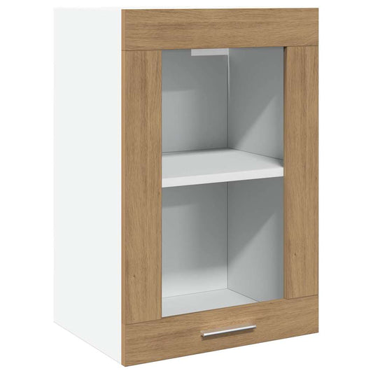 Hanging Glass Cabinet Lyon Artisan Oak 40x31x60 cm Engineered Wood