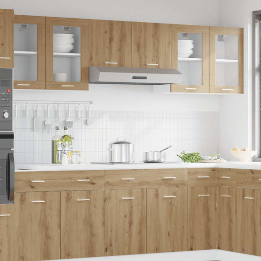 Hanging Glass Cabinet Lyon Artisan Oak 40x31x60 cm Engineered Wood