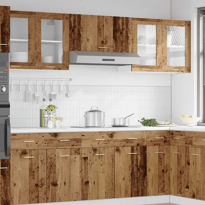 Hanging Glass Cabinet Lyon Old Wood 80x31x60 cm Engineered Wood