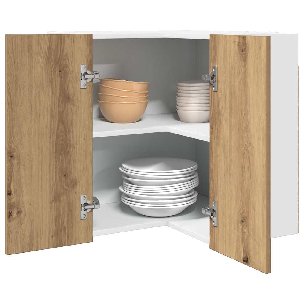 Hanging Corner Cabinet Lyon Artisan Oak 57x57x60 cm Engineered Wood