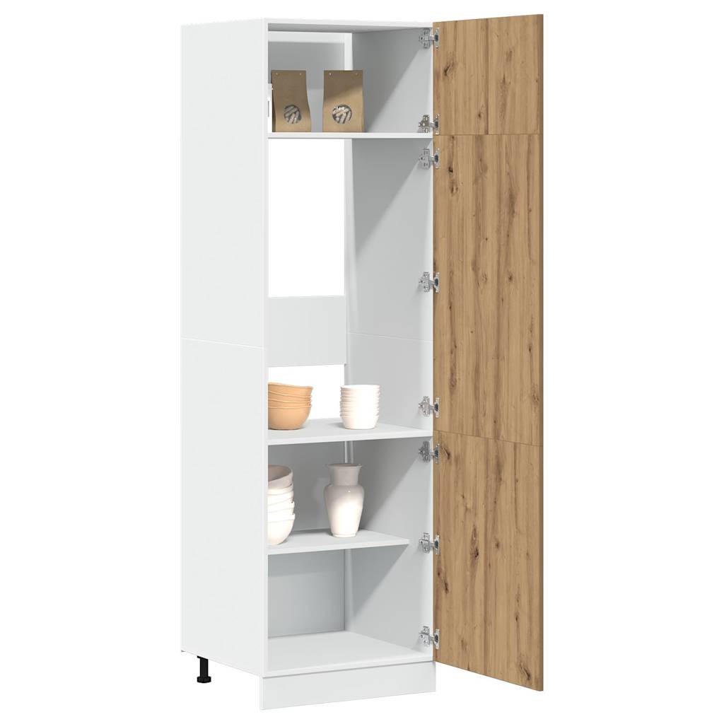 Refrigerator Cabinet Lyon Artisan Oak 60x57x207 cm Engineered Wood