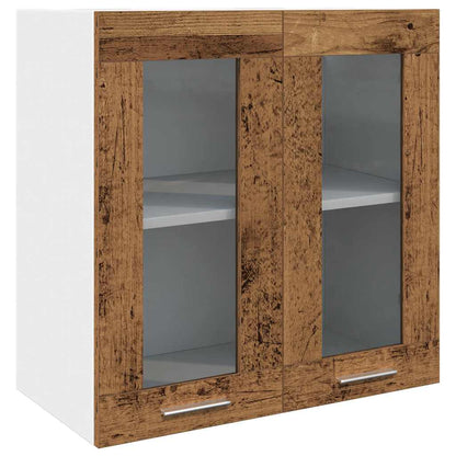 Kitchen Wall Cabinet Lyon with Glass Door Old Wood 60x31x60 cm