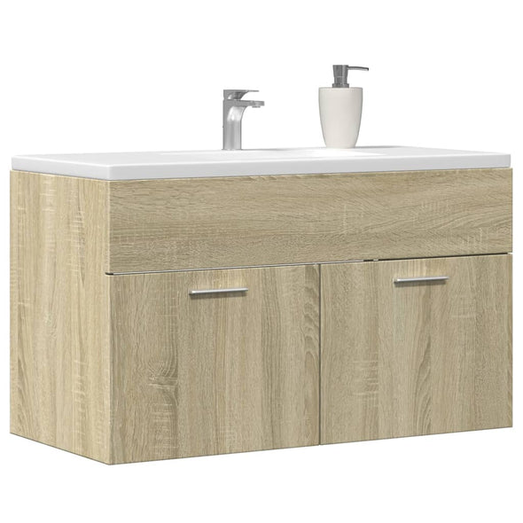 Bathroom Sink Cabinet Sonoma Oak 90x38.5x46 cm Engineered Wood