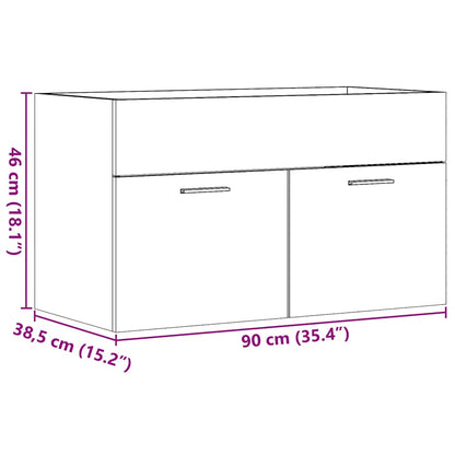 Bathroom Sink Cabinet Artisan Oak 90x38.5x46 cm Engineered Wood
