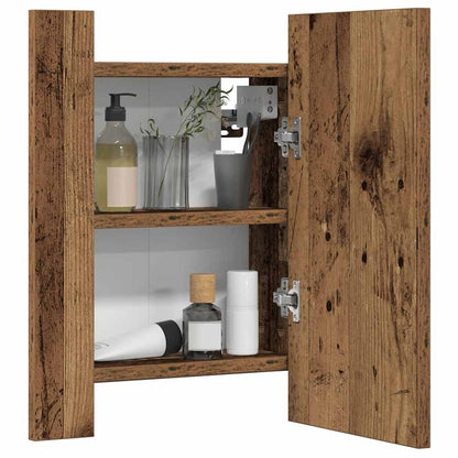 LED Bathroom Mirror Cabinet Old Wood 40x12x45 cm Engineered Wood