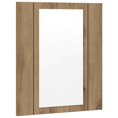 LED Bathroom Mirror Cabinet Artisan Oak 40x12x45 cm Engineered Wood