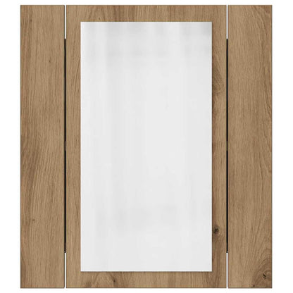 LED Bathroom Mirror Cabinet Artisan Oak 40x12x45 cm Engineered Wood