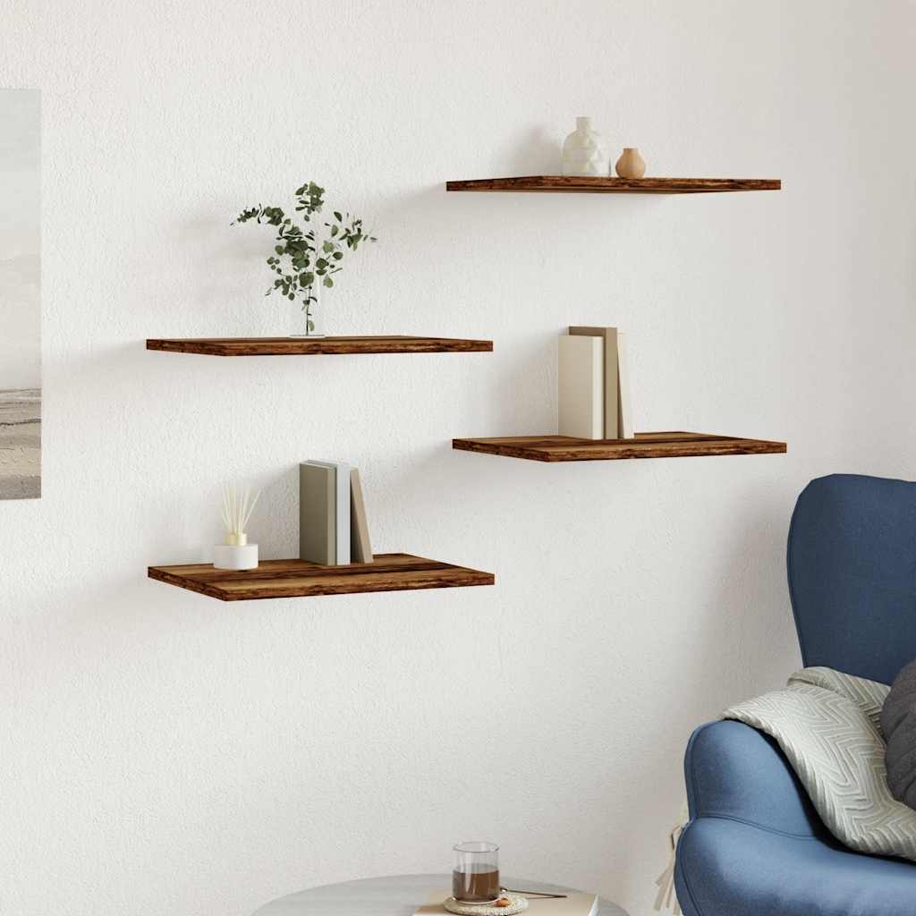 Bookshelf Boards 4 pcs Old Wood 40x30x1,5 cm Engineered Wood