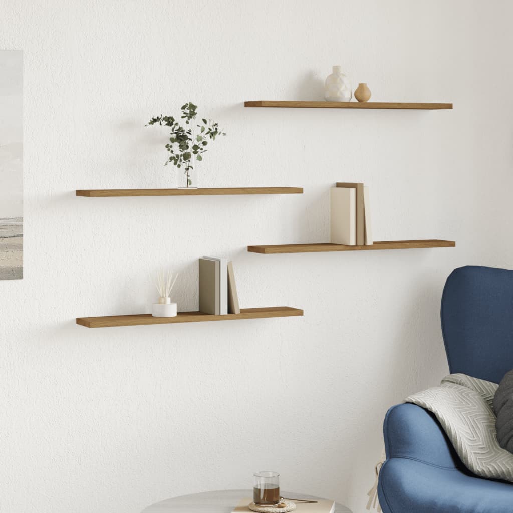 Wall Shelves 4 pcs Artisan Oak 60x20x1.5 cm Engineered Wood