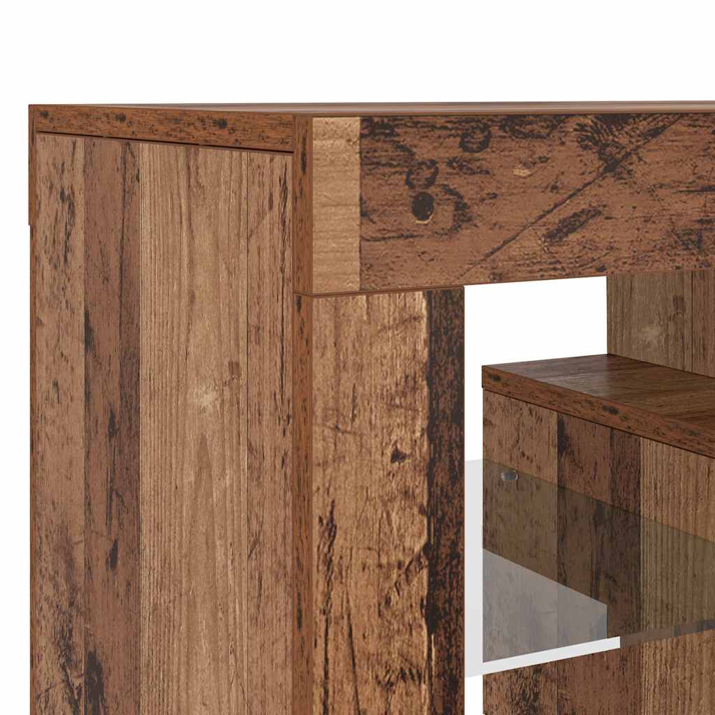 TV Cabinet with LED Lights Old Wood 120x36.5x40 cm Engineered Wood