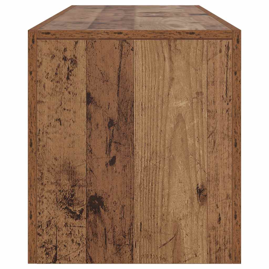TV Cabinet with LED Lights Old Wood 140x36.5x40 cm Engineered Wood