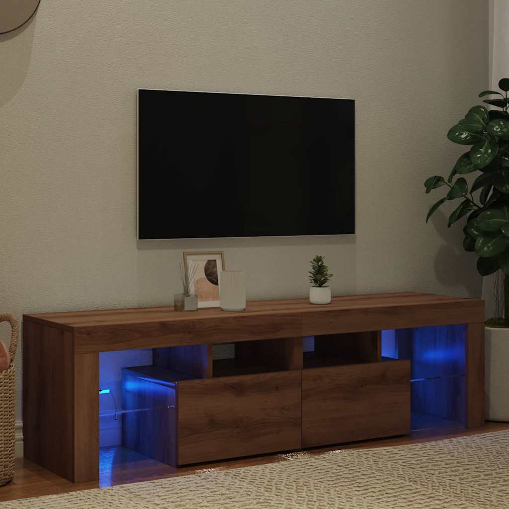 TV Cabinet with LED Lights Artisan Oak 140x36.5x40 cm Engineered Wood