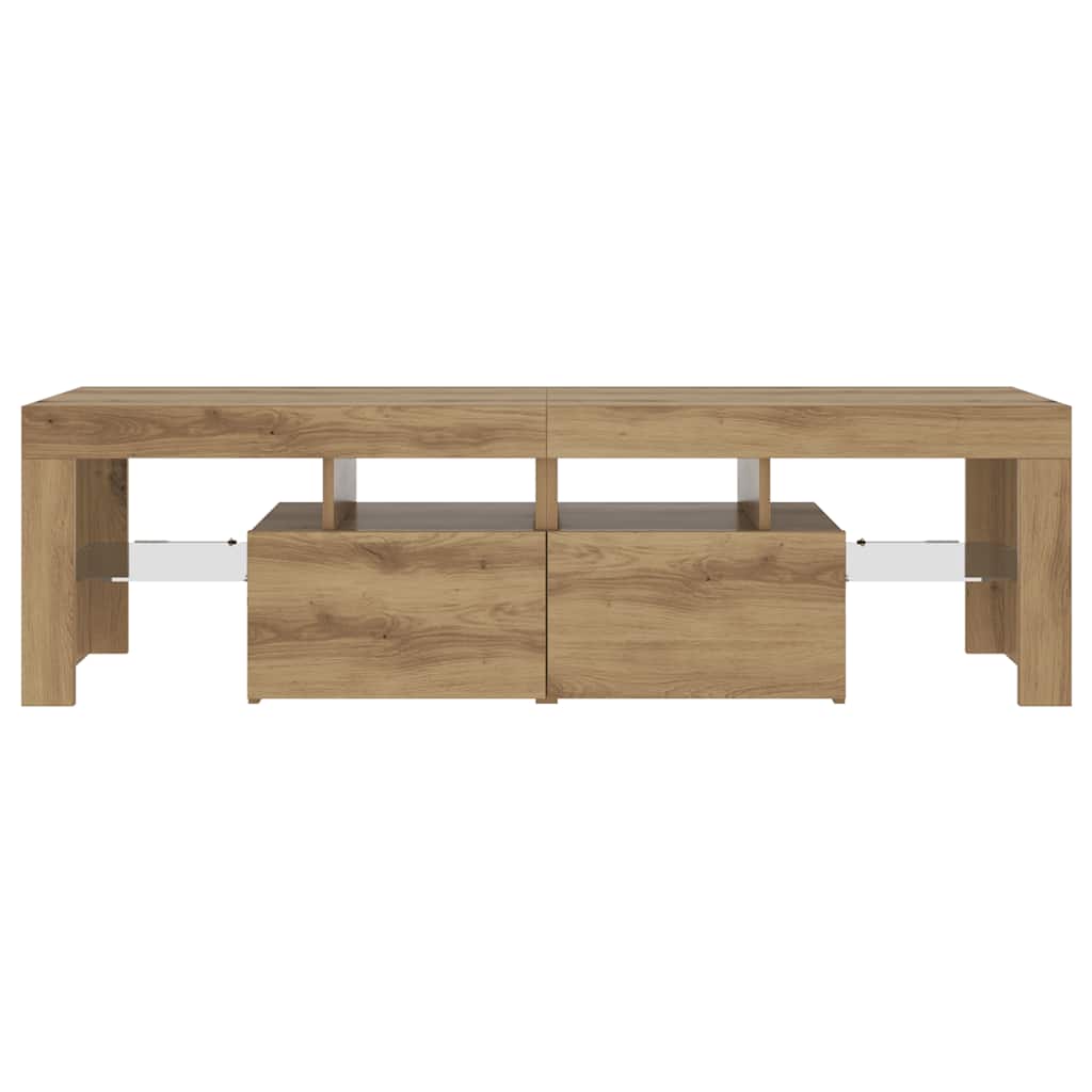 TV Cabinet with LED Lights Artisan Oak 140x36.5x40 cm Engineered Wood