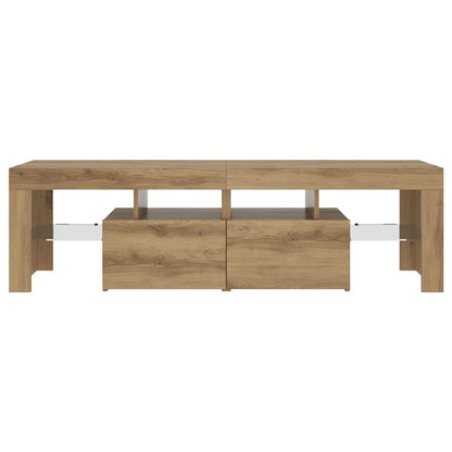TV Cabinet with LED Lights Artisan Oak 140x36.5x40 cm Engineered Wood