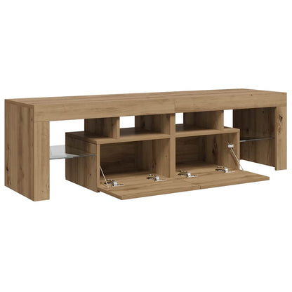 TV Cabinet with LED Lights Artisan Oak 140x36.5x40 cm Engineered Wood
