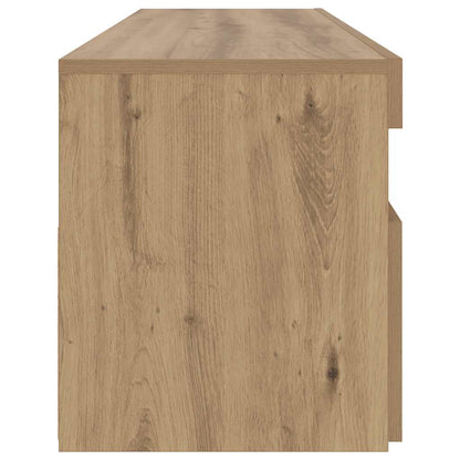 TV Cabinet with LED Lights Artisan Oak 90x35x40 cm Engineered Wood