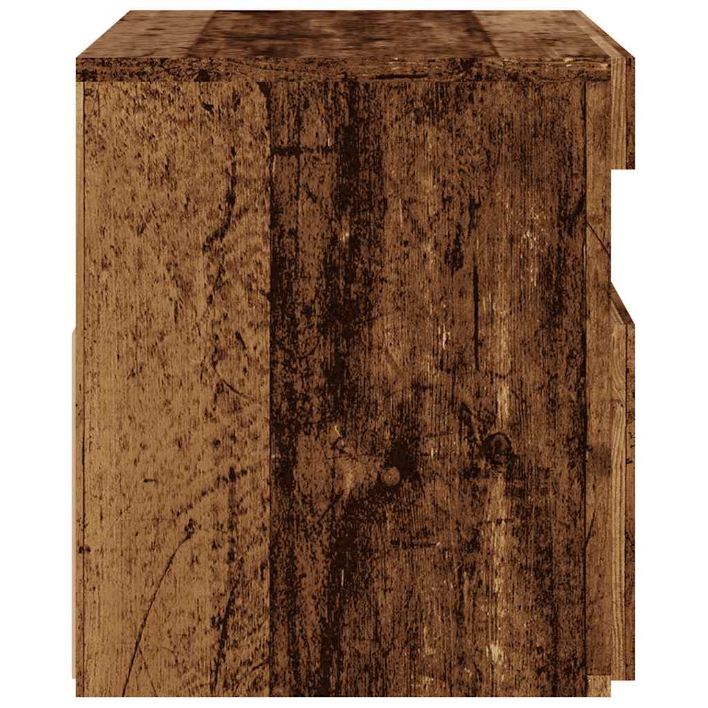 TV Cabinet with LED Lights Old Wood 60x35x40 cm Engineered Wood