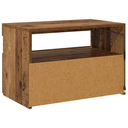 TV Cabinet with LED Lights Old Wood 60x35x40 cm Engineered Wood