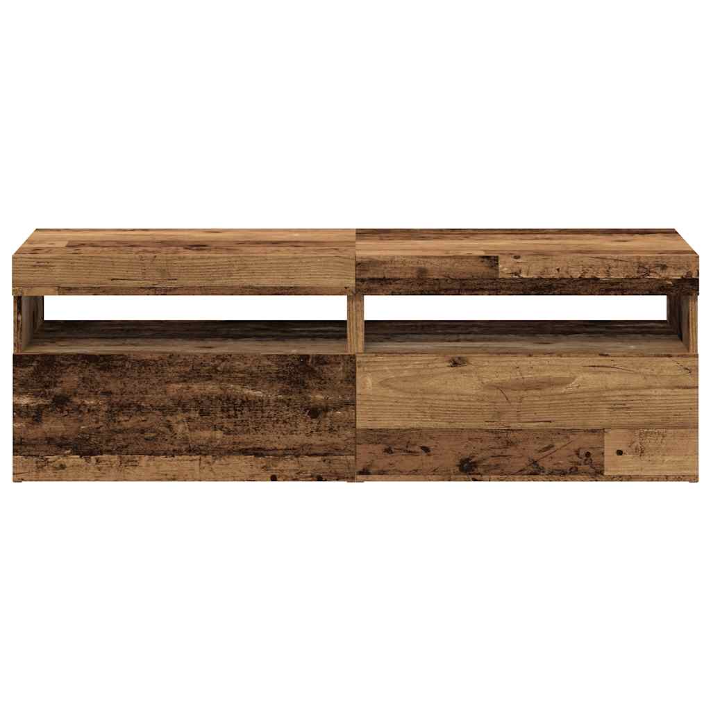 TV Cabinets with LED Lights 2 pcs Old Wood Engineered Wood