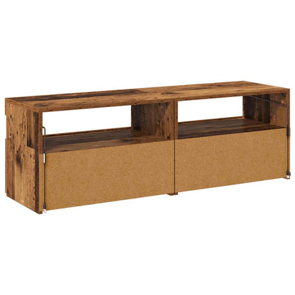 TV Cabinets with LED Lights 2 pcs Old Wood Engineered Wood