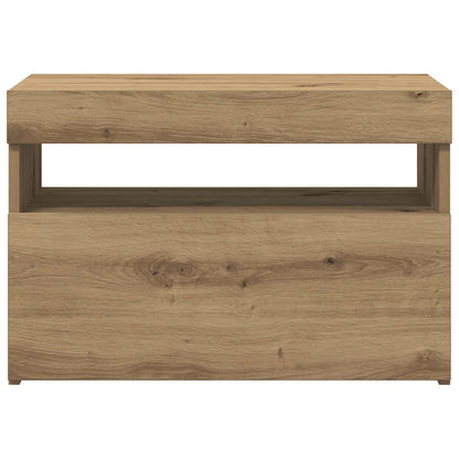TV Cabinet with LED Lights Artisan Oak 60x35x40 cm Engineered Wood